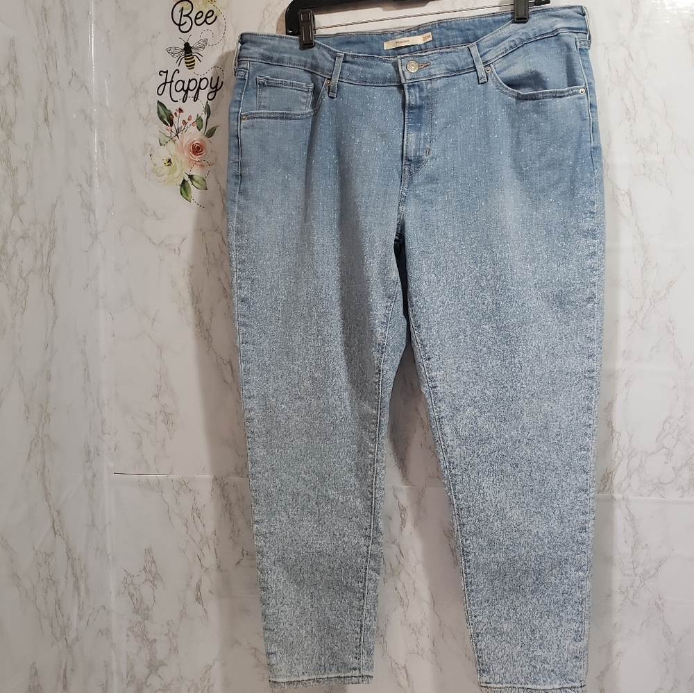 Levi's 711 Skinny Jeans Bleached Ombre Size 20W